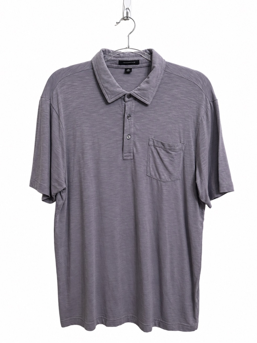 Travis Mathew Slate Gray Short-Sleeve Polo with Chest Pocket